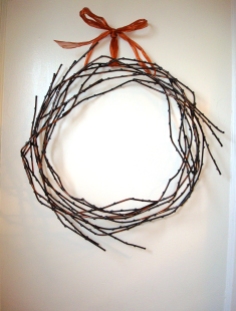 willow wreath - copper ribbon 18"W / 3" D