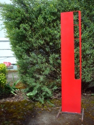 red rectangle totem- 40" H / 12" W