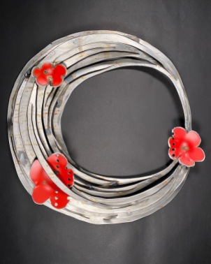 Crescent Moon with Cherry Blossoms Wreath, 18"W