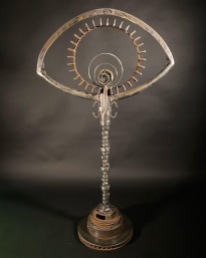 the other side of Eye Talisman, 100% reclaimed materials, brass & steel, 4'Hx27"W