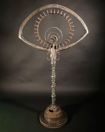 the other side of Eye Talisman, 100% reclaimed materials, brass & steel, 4'Hx27"W
