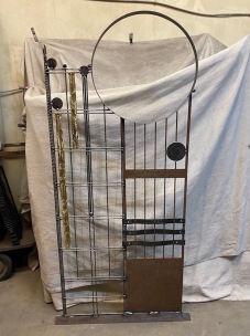 Scrappy Moongate #1, reclaimed brass and steel, 7'Hx36"W