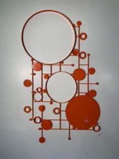 with paint, Fizzy Grid Wall Hanging, 26"Wx34"H